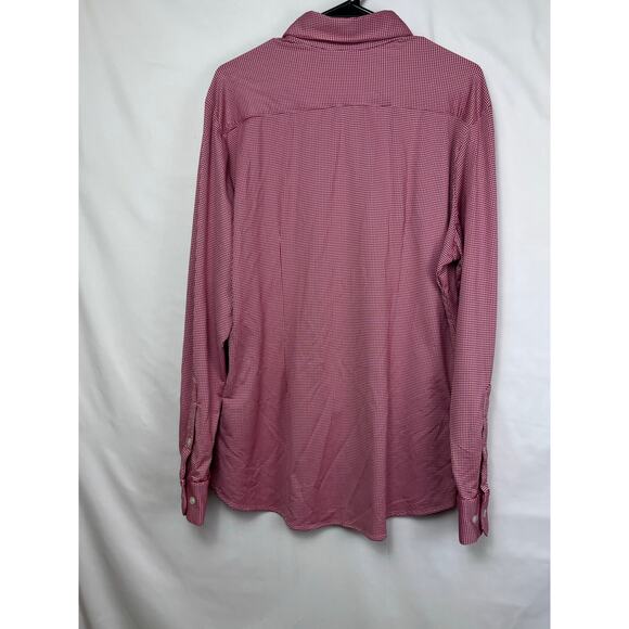 Mizzen + Main Women's Size XL Red/White Mini Check Long Sleeve Button Up Shirt - Picture 9 of 10